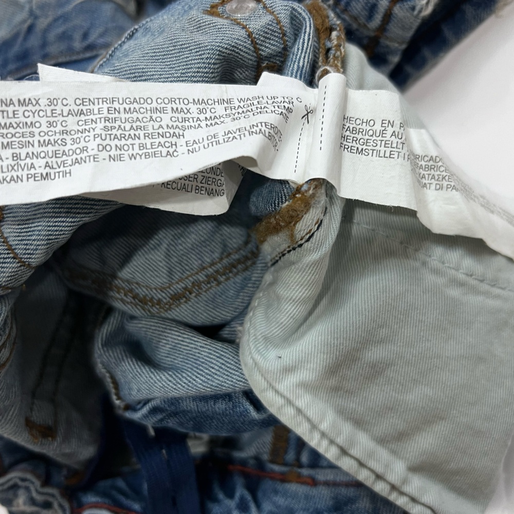 Zara Boys Distressed Patchwork Jeans Size 104 Blue Elastic Waist - Picture 11 of 12